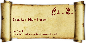 Csuka Mariann névjegykártya