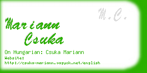 mariann csuka business card